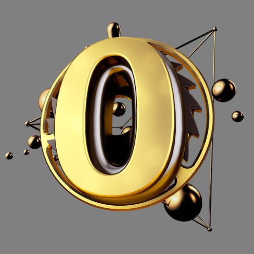 大气黑金风立体炫酷倒计时数字0