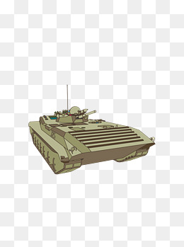 简约扁平卡通建军节陆军战争战车装甲车元素