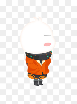 手绘傲娇闹脾气左哼哼的白色卡通小宠小动物元素