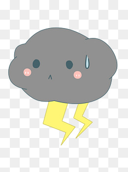 乌云密布天空云朵手绘卡通