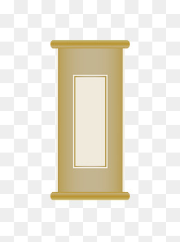 金色复古中国风摊开的卷轴元素图案