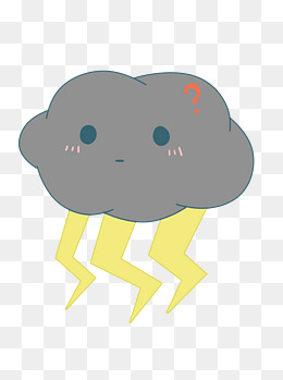 简约可爱手绘风闪电乌云