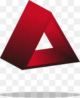 红色立体三角装饰