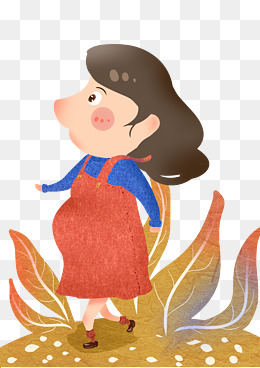 孕妇孕妈出门散步侧面