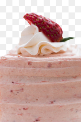 粉色可爱的草莓三角形蛋糕png素材