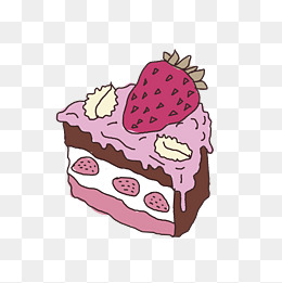 草莓味生日切块蛋糕