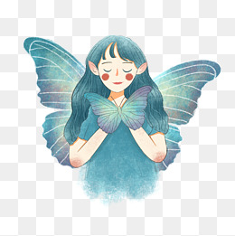 蝴蝶美少女祈祷蓝色天使