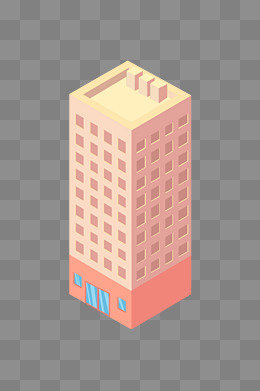 千库网 图片素材 2.5d圆柱形立体高楼