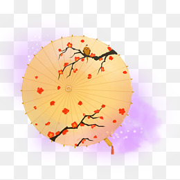 油纸伞梅花中国风水墨png古典