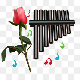 黑色的排箫装饰插画