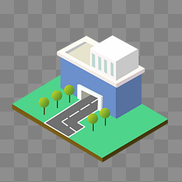 千库网 图片素材 2.5d圆柱形立体高楼