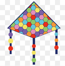 六边形纹理风筝插画