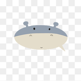 可爱河马动物气泡