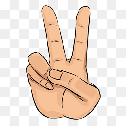 细长手势卡通插画