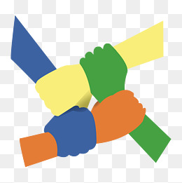 同心协力团队手插画