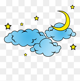 黄色的卡通月亮插画