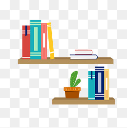 卡通书架书籍插画