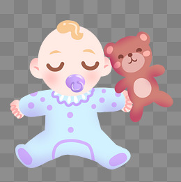 蓝色婴儿奶嘴插图