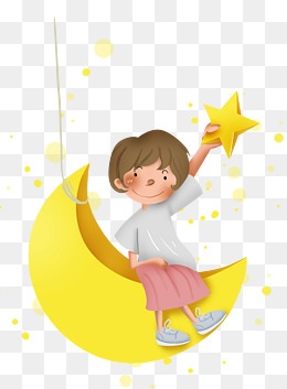 儿童节拿着星星的女孩