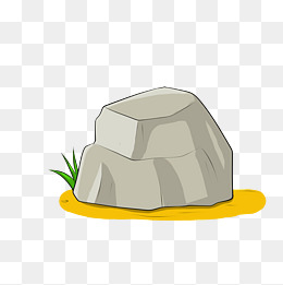 黄色坚硬图案卡通石头