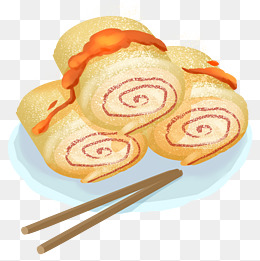 油炸蛋卷装饰插画