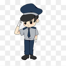 男生警察卡通装饰素材
