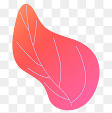 手绘卡通创意粉红色大叶子免扣元