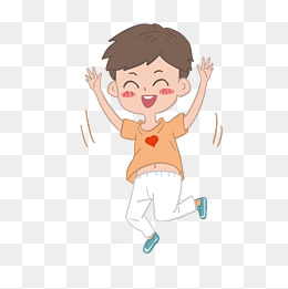 矢量图开心跳起来的小男孩