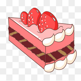 卡通草莓蛋糕插画