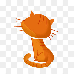 猫咪背影卡通png素材