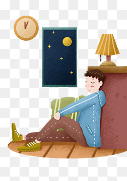 坐着的卡通男孩人物