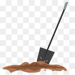 卡通铲子铲土免抠图