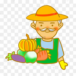 工作人物卖菜可爱的小男孩在煮菜免抠图厨师表情买菜买菜插画人物买菜