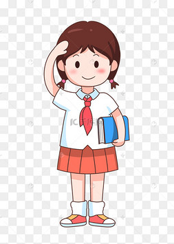 戴红领巾敬礼的学生