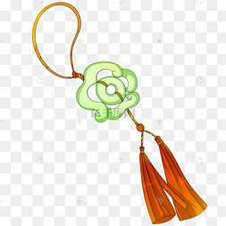 玉佩卡通手绘插画