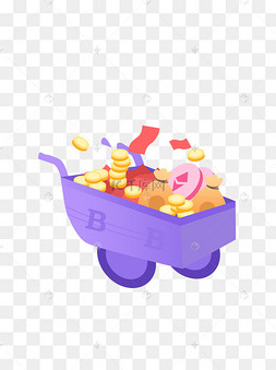 卡通一车金币设计元素