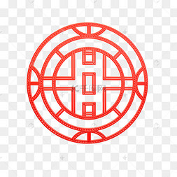 立体红色圆形窗纸装饰