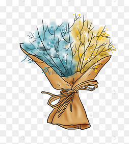 插画花束满天星