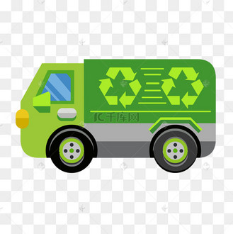 绿色垃圾车卡通图片