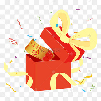 幸运红色抽奖礼物盒