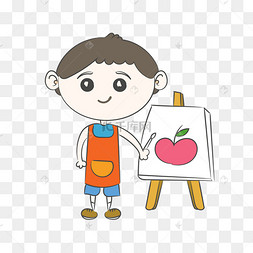 卡通手绘学习画图小男孩