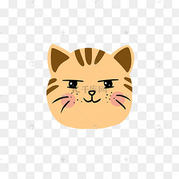zentangle风格小猫头像黑白相间小猫头像q版可爱卡通歪头小动物表情包