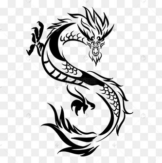 黑色飞龙纹身