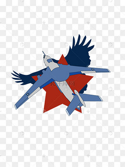 简约扁平卡通建军节空军战斗机飞