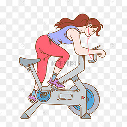健身卡通手绘插画