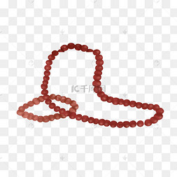 古风主题佛珠项链手绘插画