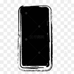 黑色水墨风不规则印章矢量