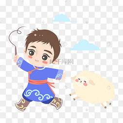 少数民族放羊男孩