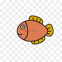 小鱼动物矢量可商用素材q版可爱小动物矢量元素蓝色小鱼创意折纸动物