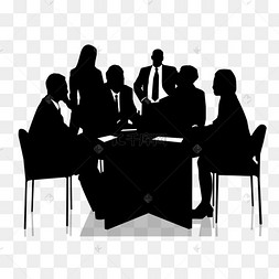 开会的商务人士剪影